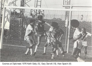NASL New York Cosmos Diplomats 1976 Keith Eddy Gary Darrell, Alan Spavin