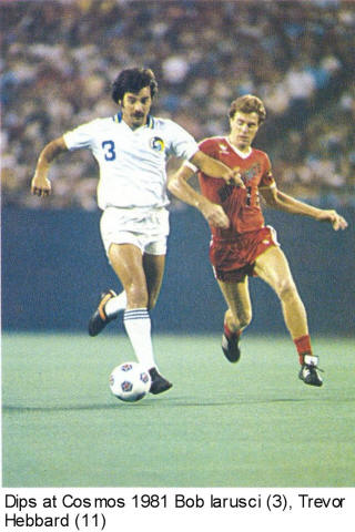 NASL Soccer Washington Dips Cosmos 1981 Road Trevor Hebbard Bob Iarusci