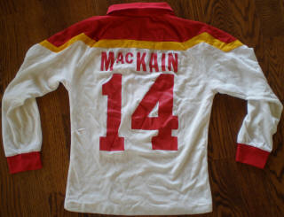 Rockets 81-82 Road Jersey Mark MacKain Back